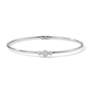 Mini Flowers Bangle with three diamond flower motifs
