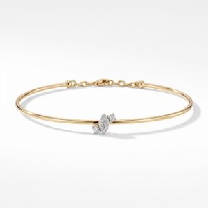 Marquise Bangle in 18K gold with diamond motif