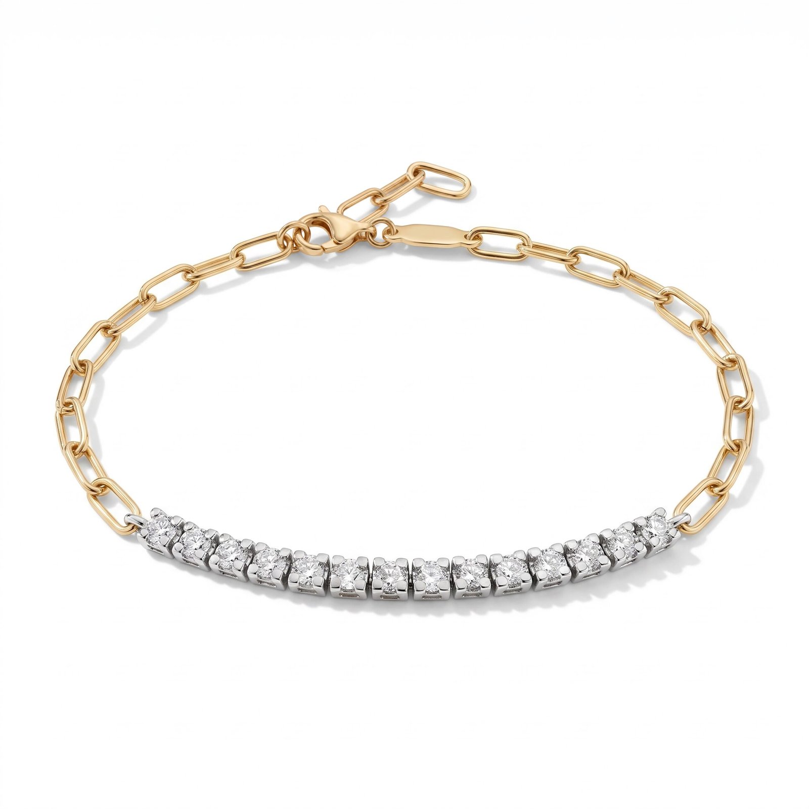 Half Tennis Bracelet in gold and diamonds