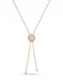 Flower Pendant Necklace in 18K gold with diamonds on white